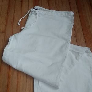 White Linen Rayon Pants